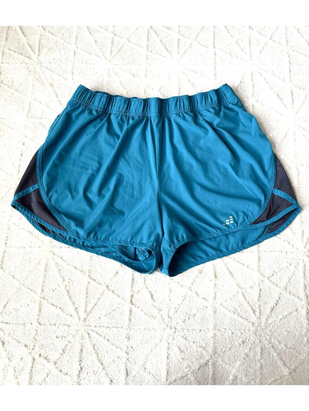 BCG Running Shorts Women’s 1X Teal Blue Athletic Lined Workout Active Shorts